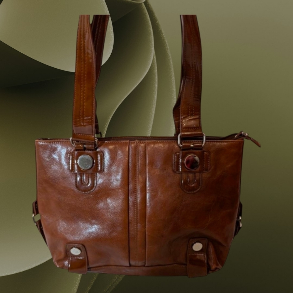 La Diva Handbag, Multi Compartment Handbag, Brown Purse
